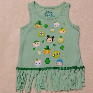 🎁 Disney Tsum Tsum St. Patrick's Day tank top girls sz XS 4/5